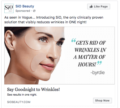 SIO on Facebook - As Seen in Vogue - Say Goodnight to Wrinkles!